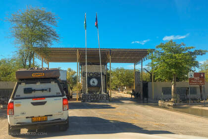 camping car at park entrance