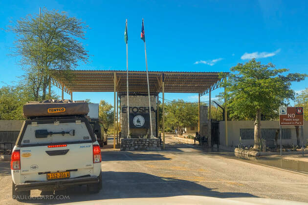 camping car at park entrance