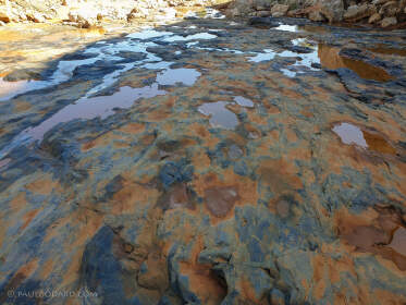 rock formation in riverbed