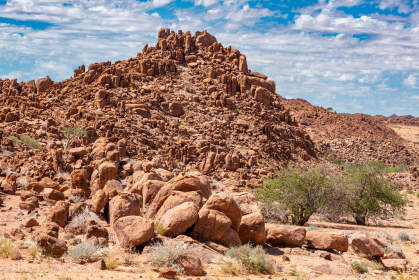 rocky hills under clouds