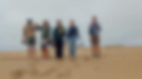 Jojo, Julien, Mathou, Paul & Simon on sand beach