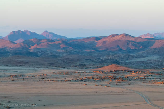 granite rocks at sunset