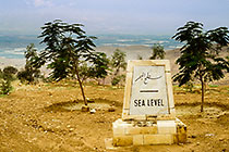 sea level post in front Jordan valley