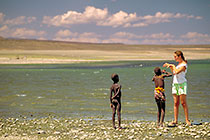 Petra with boys + lake Turkana