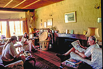 Paul, Petra & Keith having tee in lounge