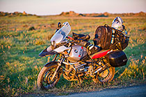 BMW 1150 GSA motobike with luggages