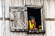 woman at window