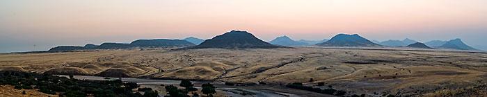 Hoarusib riverbed at sunset