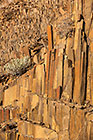 organ pipe rocks in riverbed