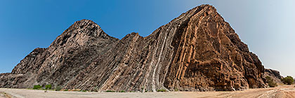 rock layers in riverbed