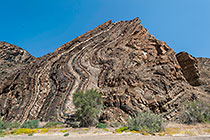 rock layers in riverbed