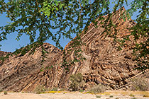 rock layers in riverbed