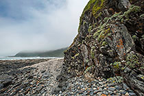 pebbles on rocky beach