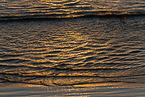 waves in Walker Bay at sunset