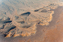 aerial view | water pattern in desert plain