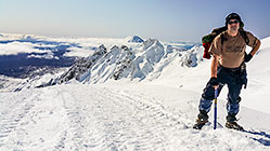 Paul climbing Mt Ruapehu