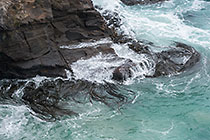 waves on rocky shore