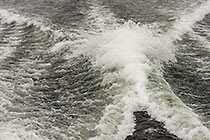boat waves on lake Manapouri