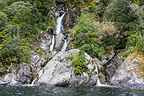 waterfall along Doubtful Sound fjord