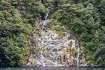 waterfall along Doubtful Sound fjord