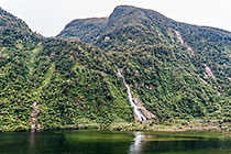 waterfall along Doubtful Sound fjord