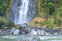 waterfall along Haast river