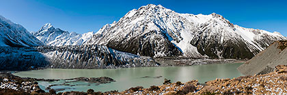panorama | Mueller glacier lake & Mt Cook mountain range