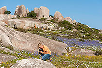 Enya taking photo of flower
