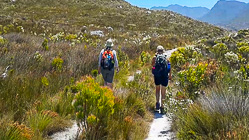 Enya & Lisa walking on hiking trail