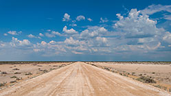 straight irt road through desert