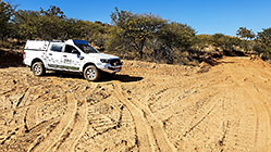 ranger parked on top of plot