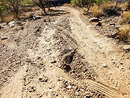 damage on access road to plot