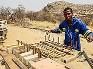 Donald making steel frame for workshop foundations