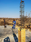 steel for gabion room columns to support studio | Donald & Sedney
