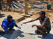 Donald & Sedney making gabion basket