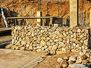 gabion room with basket filled with stones