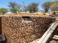 gabion room with basket filled with stones