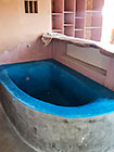 house master bathroom smurf blue bathtub