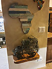 africa maps over wired landy in house entrance
