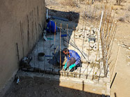 Donald & Sedney building house pool brick walls