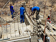 Donald & Sedney building house pool brick walls