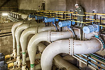 intake pumps & pipes at sea water pumping station