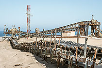 conveyor belt on top of tailing hill