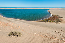 rehabilitated area with pocket beaches after mining operations