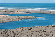 rehabilitated area with pocket beaches after mining operations
