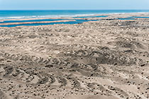 rehabilitated area with pocket beaches after mining operations