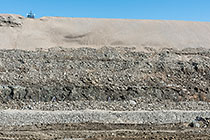 sea water seeping through 30 m mining excavation wall