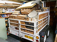 trailer packed in garage