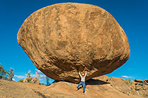 Lisa holding balancing rocks