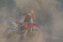 Enya on motobike